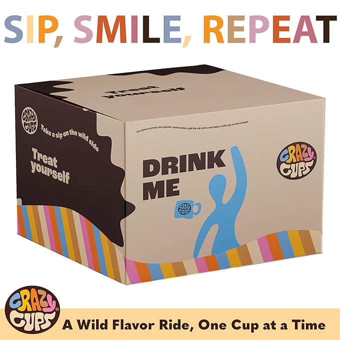 Crazy Cups Flavored Coffee Pods Variety Pack Medium Roast Single Serve in Recyclable for Keurig K cups Machines 50 Count