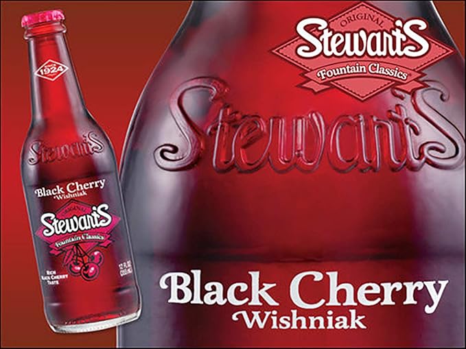 Stewart's Wishniak Black Cherry Soda 12 fl oz (12 Glass Bottles)