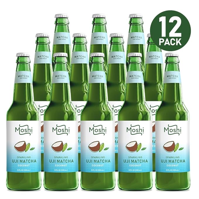 Moshi Sparkling Drinks - Coconut Matcha (12 Bottles)