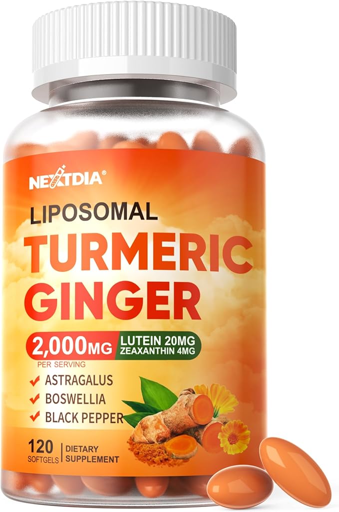 Hydrolyzed Collagen Peptides Pills + Liposomal Turmeric Ginger Lutein Supplement