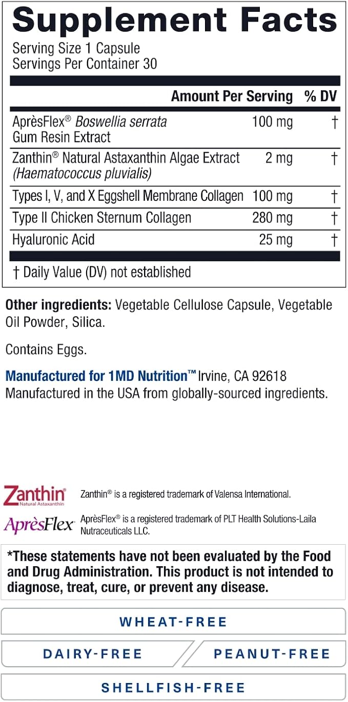 1MD Nutrition MoveMD - Health Supplement for Joint Discomfort &amp Support - Our Collagen Pills are Skillfully Formulated for Women &amp Men w/Hyaluronic Acid &amp Astaxanthin
