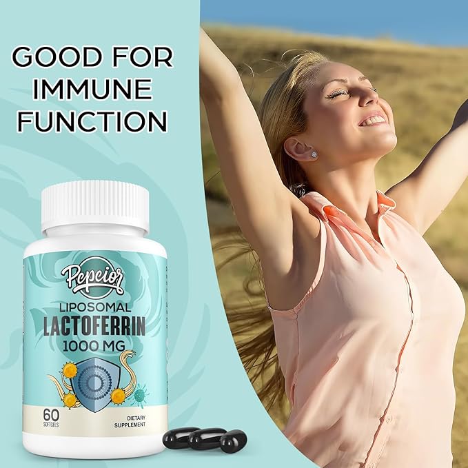 Liposomal Bovine Lactoferrin 1000 mg - for Iron Absorption &amp Immune Function Lactoferrin Supplements for Adults 60 Softgels (2 Bottle)