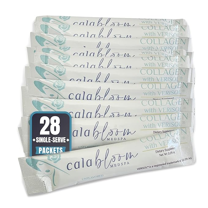 Beauty Collagen Powder with Verisol Peptides – Skin &amp Hair Support Supplement – 28 Stick Packs – Non-GMO Gluten-Free Unflavored – Easy Mix Collagen for Women
