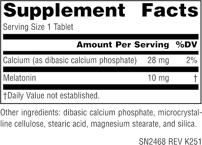 Source Naturals Sleep Science Melatonin Non-GMO Validated - Helps Promote Sleep* - 10 mg - 240 Vegan Tablets