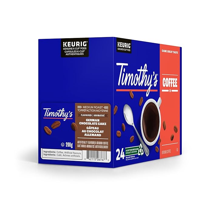 Timothy's World Coffee German Chocolate Cake K-cup for Keurig Brewers 96 Count