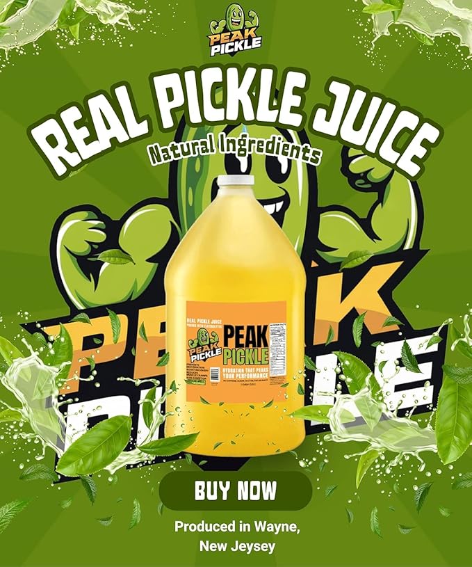 Peak Pickle Dill Pickle Juice- 1 Gallon Pickle Juice Sports Drink For Leg Cramps- Pickle Juice Gallon for Muscle Cramp Relief- Pickle Juice Shots For Leg Cramps- Kosher Dill Pickle Juice