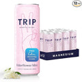 TRIP Lightly Sparkling Adaptogen Drink Non Alcoholic Drink with Magnesium Ashwagandha Lions Mane &amp L Theanine No Added Sugar Mocktail Vegan Elderflower Mint 12 Oz 12Pk