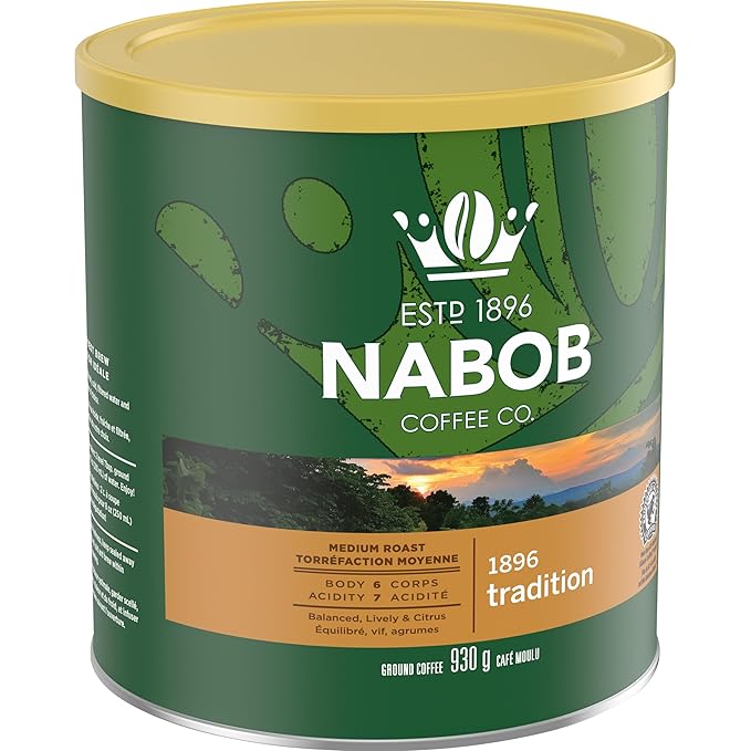 Nabob Traditional Fine Grind Ground Coffee 930g/32.8 oz. (Pack of 6) {Imported from Canada}