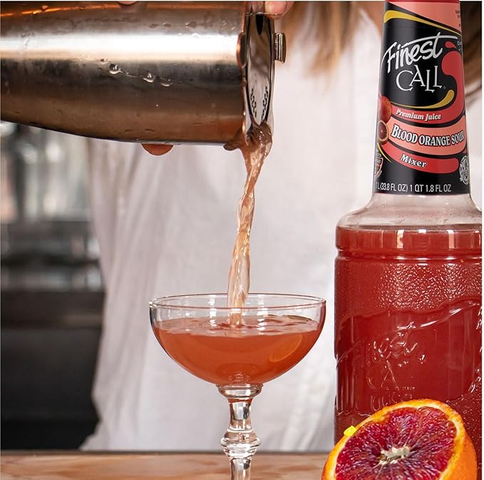 Finest Call Premium Blood Orange Sour Drink Mix 1 Liter Bottle (33.8 Fl Oz) Pack of 6