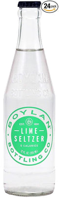 Boylan Bottling Seltzer Lime 12 oz (24 Glass Bottles)