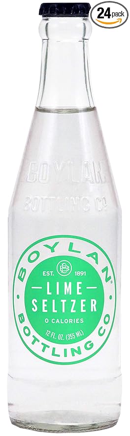 Boylan Bottling Seltzer Lime 12 oz (24 Glass Bottles)