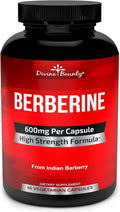 Divine Bounty Pure Berberine Complex - 600mg Per Capsule Berberine HCl Supplement - 60 Vegetarian Capsules