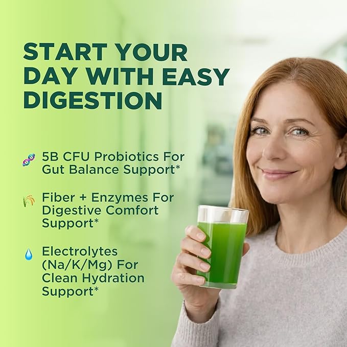 Keto Vitals Keto Electrolytes Plus Greens Superfood Powder Packets - 30 Servings Super Greens Powder Packets with Sugar Free Electrolytes for Hydration Gut Health &amp Digestion - Green Drink Mix
