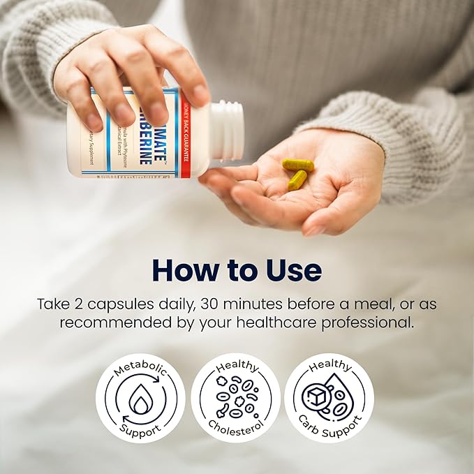 Ultimate Berberine Phytosome for Optimal Metabolic Health After 35 - 9.6X Absorption Dual Action Formula for Appetite &amp Gut Health - Immunity &amp Cholesterol Support - Clinical Dose &amp Third