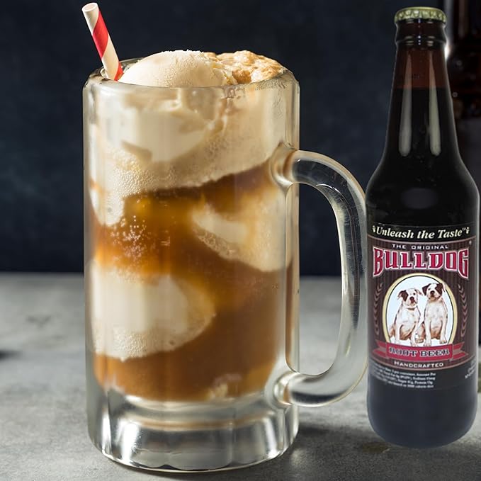 Bulldog Root Beer | Delicious Root Beer with Real Cane Sugar | 12 oz Glass Bottles with Crazy Soda Pop Bottle Opener (6 Pack)