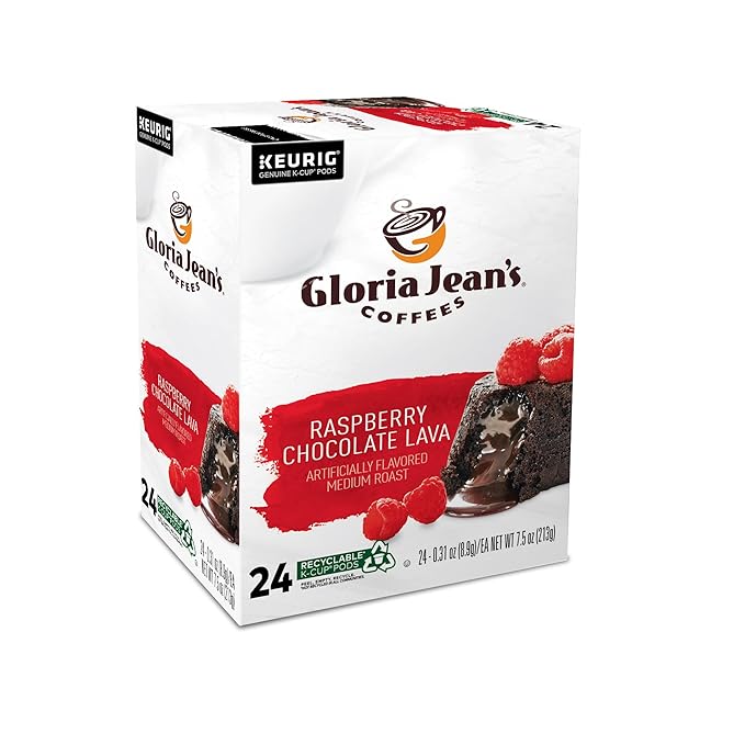 Gloria Jean's Raspberry Chocolate Lava Keurig Single-Serve K-Cup Pods Medium Roast Coffee 96 Count