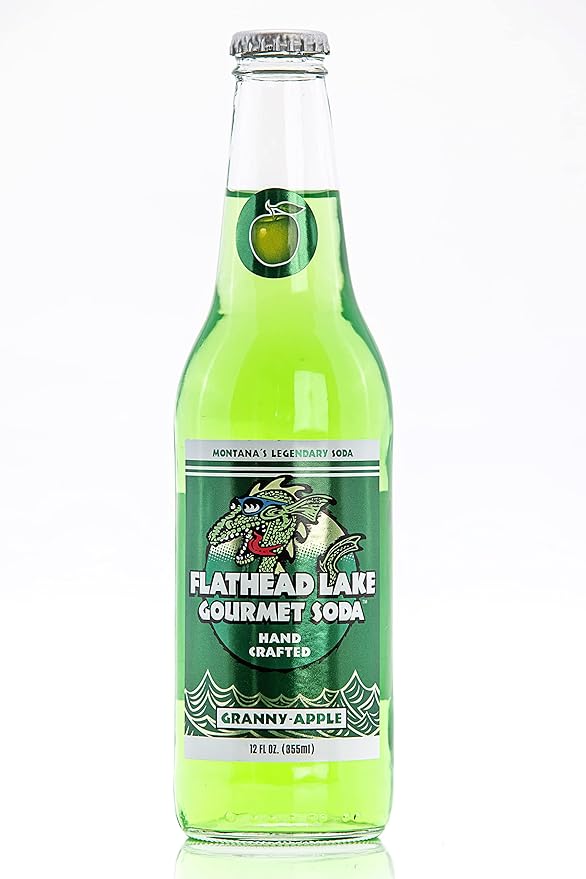 Flathead Lake Gourmet Soda Granny Apple 12-12oz Bottles