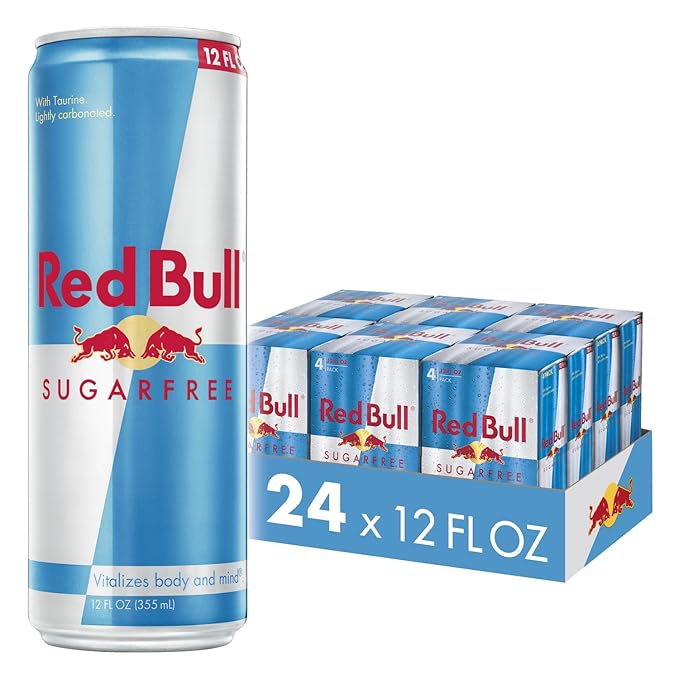 Red Bull Sugar Free and Original Energy Drink Bundle 12 and 8.4 Fl Oz Cans