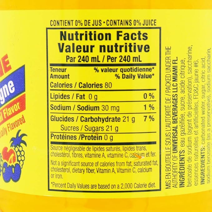 Cola Couronne Fruit Champagne Arome Tropical Flavor 20oz Bottle (Pack of 8 Total of 160 Fl Oz)