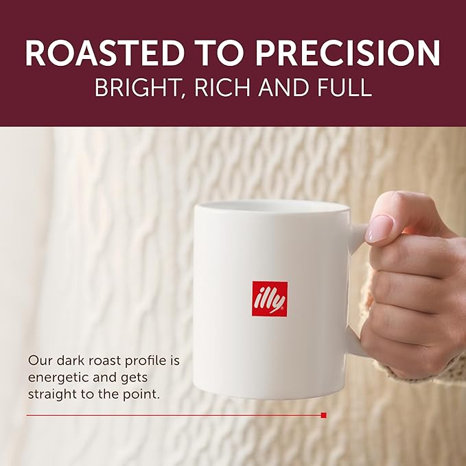 Illy Coffee K-Cups - Compatible Pods for Keurig Coffee Maker - Intenso Dark Roast - Bold &amp Full of Flavor Notes of Cocoa &amp Dried Fruit - 10 Count (Pack of 6)