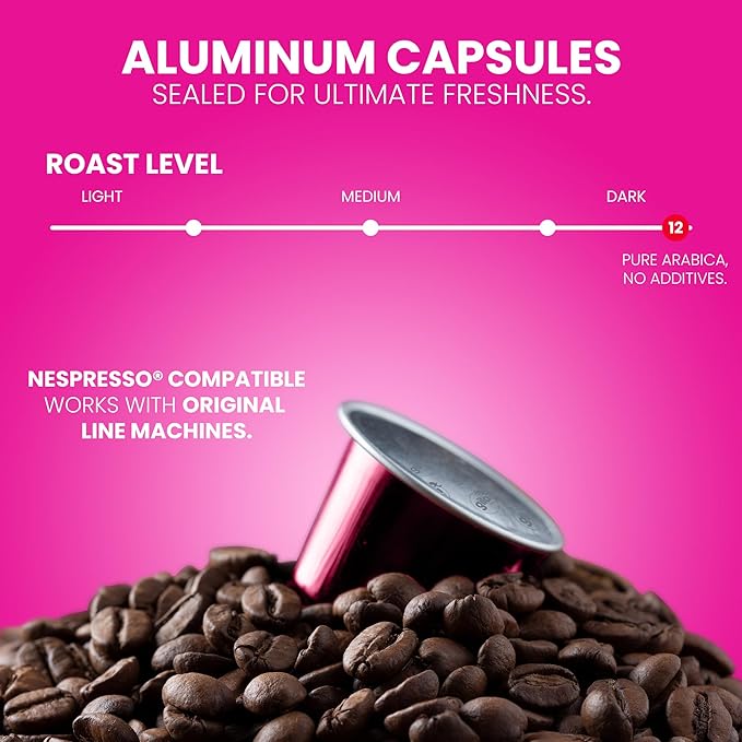 GILA Café Master Blend Aluminum Coffee Capsules – Dark Roast Espresso Pods Compatible with Nespresso Original Machines – Mexican Arabica Blend with Chocolate &amp Vanilla Notes 10 Count