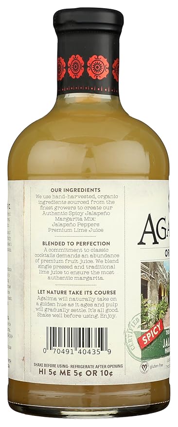 Agalima Organic Spicy Jalapeño Margarita Mix Gluten Free 33.8 Fluid Ounces (Pack Of 6)
