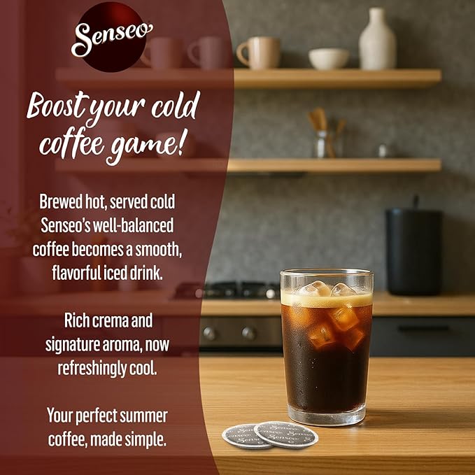 Senseo Strong Dark Roast Coffee Pods 48 Count (Pack of 10) - Single Serve Coffee Pods Bulk Pack for Senseo Coffee Machine - Compostable Coffee Pods for Hot or Iced Coffee Cold Brew Coffee