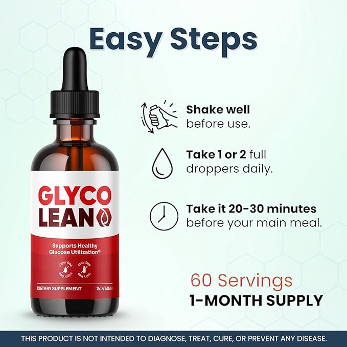 (5 Pack) Glyco Lean Drops - Official GlycoLean Advanced Liquid Supplement Drop Premium Formula - Maximum Strength All Natural Vitamins Support for Overall Health &amp Wellness 5 Bottles for 5 Month