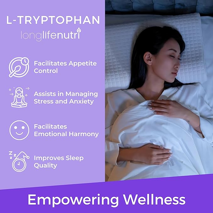 LongLifeNutri L-Tryptophan 500 mg &amp Benfotiamine 300 mg Bundle – 180 Veg Caps + 180 Veg Caps 6-Month Supply Evening Routine &amp Metabolic Balance Support Non-GMO Lab Tested Made in USA
