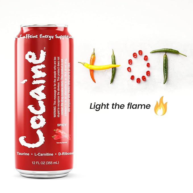 Cocaine Energy Drink 6 - 12 ounce cans (Spicy)
