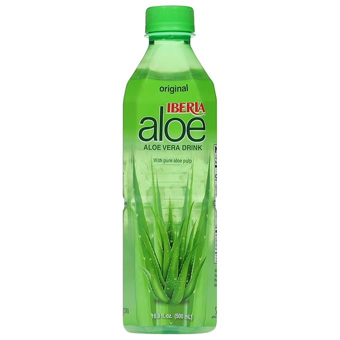 Iberia Aloe Vera Drink with Aloe Vera Pulp Original 16.9 fl oz (Pack of 24)