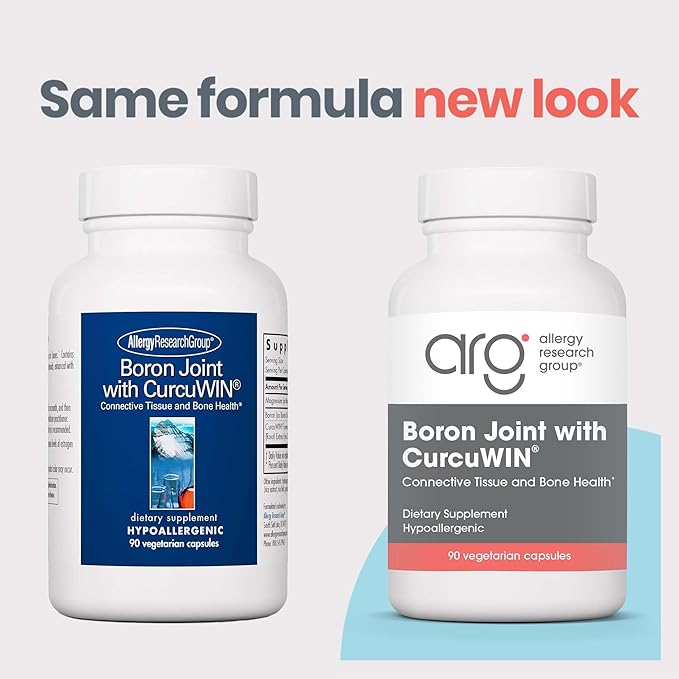 Allergy Research Group Boron Joint with CurcuWIN - Boron Complex for Men &amp Women Bone &amp Joint Support 6mg Supplement Vegetarian Capsules - 90 Count