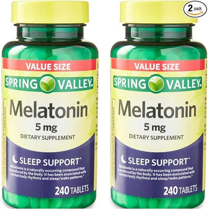 Spring Valley Melatonin Tablets Dietary Supplement Value Size 5 mg 480 Count (2X 240)