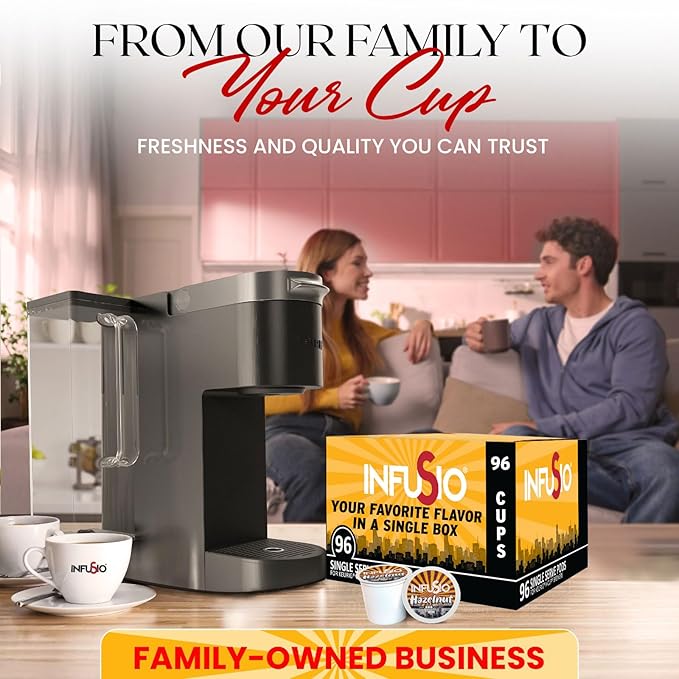 InfuSio Hazelnut Coffee Pods Single Serve Coffee Pods for Keurig K Cups Brewers - Premium Roasted 96 Count