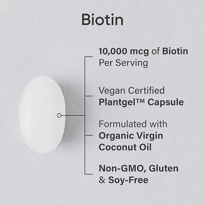 Sports Research® Healthy Hair Essentials - Biotin 10000mcg with Organic Coconut Oil Vitamin B7 for Healthy Skin and Hair Support + Multi Collagen Pills Peptides with Hyaluronic Acid &amp Vitamin C