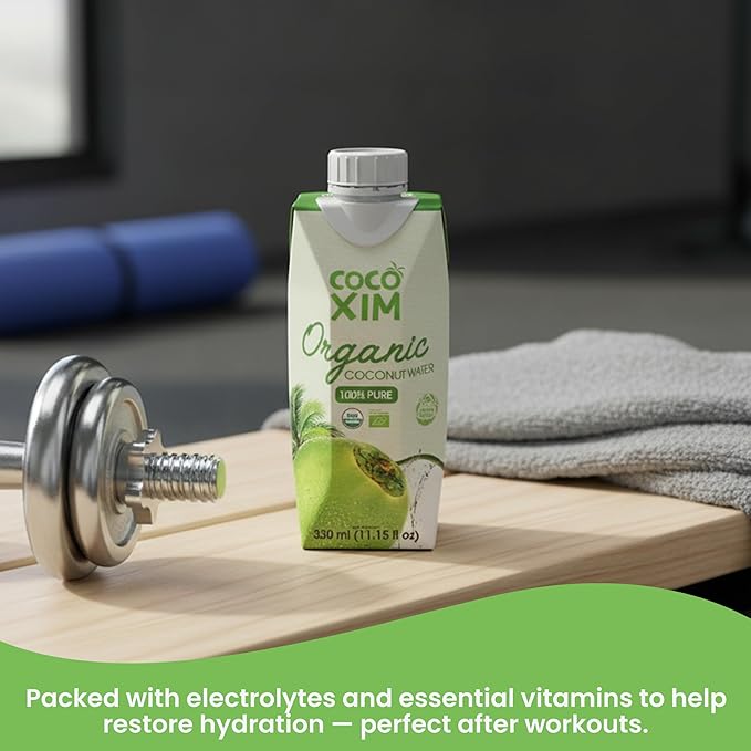 COCOXIM Ready to Drink Organic Coconut Water - 11 oz (Pack of 12) | Zero Added Sugar| 100% Natural &amp Fresh with Electrolytes &amp Nutrients | Halal &amp Kosher Certified | Alternative to Soda S
