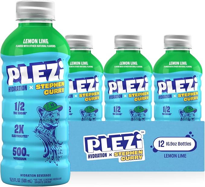 PLEZi FiZZ Orange Mango &amp Lemon Lime Hydration Drink Bundle – Sparkling Juice &amp Electrolyte Beverage with Real Fruit Juice No Added Sugar Low Sugar – 12 Fl Oz + 16.9 Fl Oz (24 Pack Total)