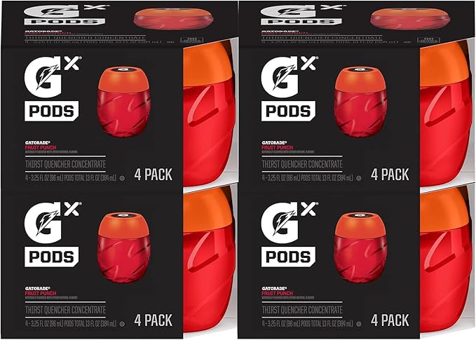 Gatorade Gx Hydration System Non-Slip Gx Squeeze Bottles Or Gx Sports Drink Concentrate Pods 4 Count (Pack of 4)