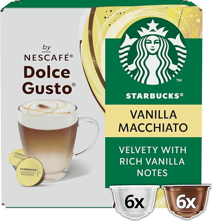 NESCAFÉ Dolce Gusto Starbucks Vanilla Macchiato Coffee Pods x12 (Pack of 1)
