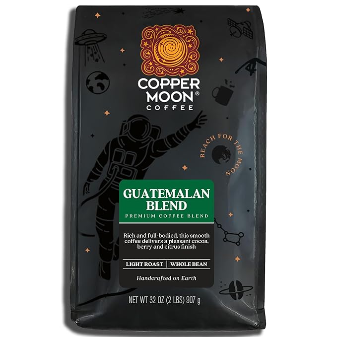 Copper Moon Guatemalan Antigua Blend Light Roast Coffee With A Nutty Finish Whole Bean 2 Lb