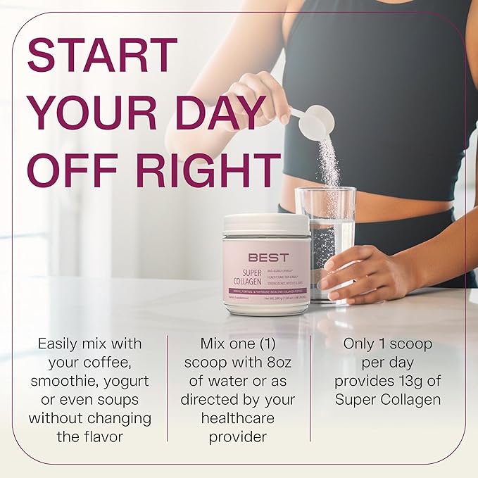 FORTIBONE® Collagen - 3 Clinically-Supported Bioactive Collagen Peptides with FORTIBONE® FORTIGEL® VERISOL® Unflavored Collagen for Women - Reduce Wrinkles Improve Bone Density - 30 Servings