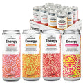 WellWithAll Energy Drink Variety Pack Strawberry Lemonade Fruit Punch Tropical Mango Peach Flavors Caffeine from Tea With Vitamin C Lightly Sparkling Beverage Juice Blend 12 oz 12-Pack