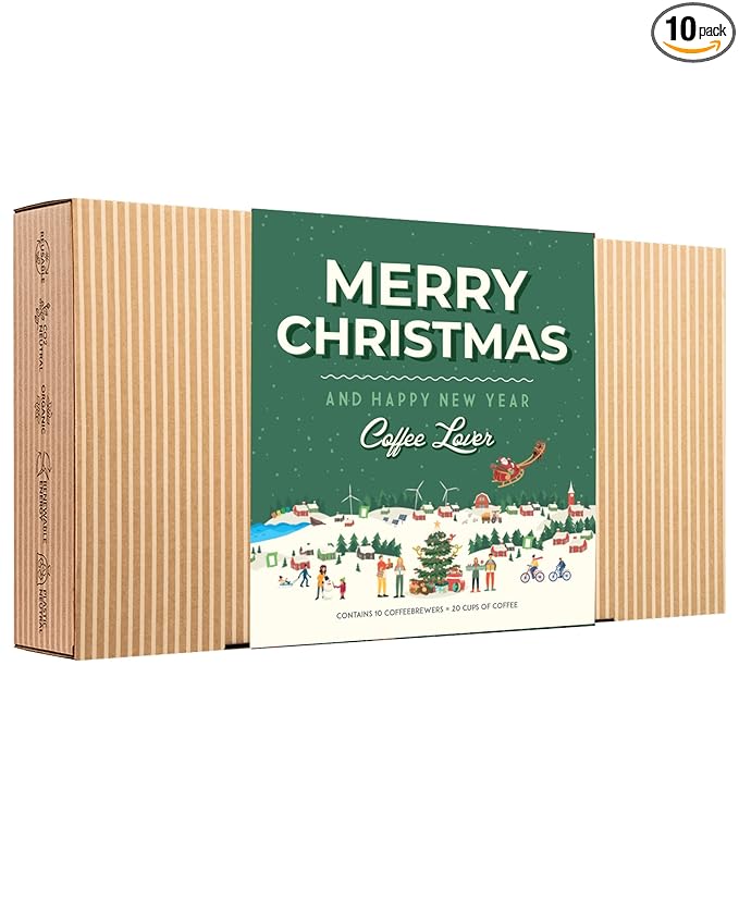Christmas Coffee Gifts for Men &amp Women - 10 of the World's Finest Single Estate Specialty Coffees in Sampler Box for Coffee Lovers | Perfect Secret Santa Gift Set Idea with Unique Coffeebrewers