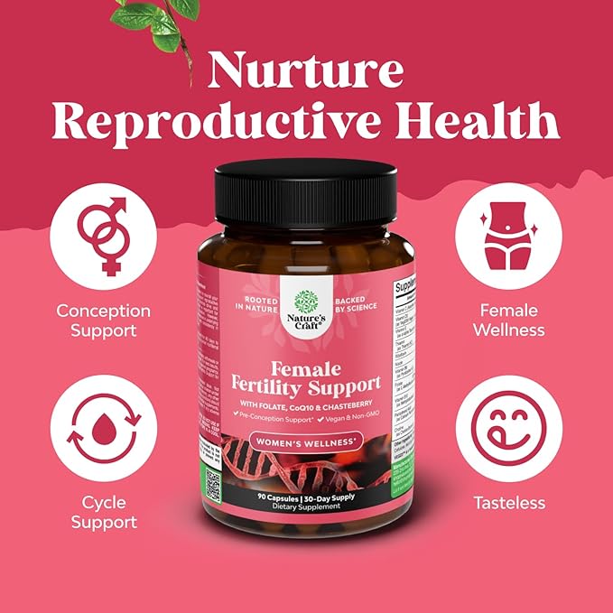 Fertility supplements for women with Inositol &amp Folic acid - Preconception vitamins for women for Hormone Balance with L-methylfolate B12 Vitamin D3 Selenium Zinc and CoQ10 - 90 Count (2 Pack)