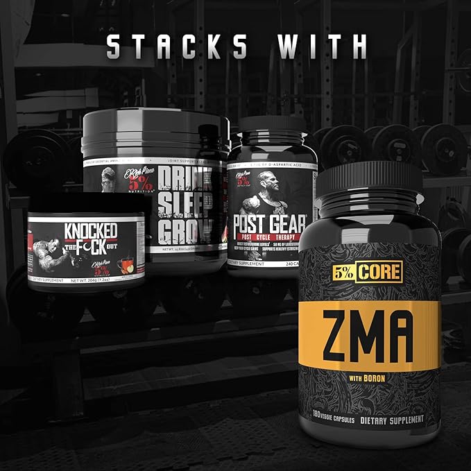 5% Nutrition Core ZMA (with Boron) | Promotes Recovery by Restoring Levels of Zinc Magnesium &amp Vitamin B-6 (90 Capsules)