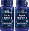 Life Extension Super Vitamin E268 mg (400 IU)Non-Synthetic Vitamin E Supplement Promotes Whole-Body HealthGluten-FreeNon-GMO90 softgels(Pack of 2)