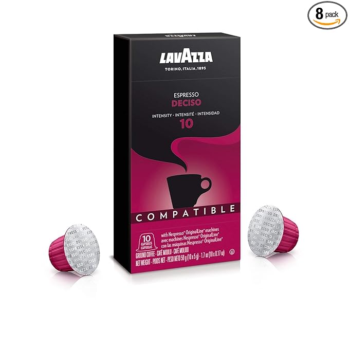 Lavazza Deciso Espresso Dark Roast Capsules Compatible with Nespresso® Original* Machines (Pack of 80)