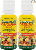 NaturesPlus Source of Life Liquid Tropical Fruit - 8 fl oz - Multivitamin &amp Mineral Supplement - Gluten Free Vegetarian - 8 Servings (Pack of 2)