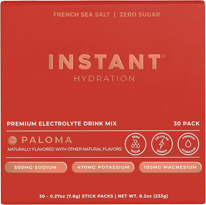 Instant Hydration Electrolytes Powder Packets - Paloma Electrolyte Drink Mix - Zero Sugar - Keto Vegan Gluten-Free Non-GMO - Boost Recovery Brain Health Muscle &amp Tissue Support- 30 Sticks