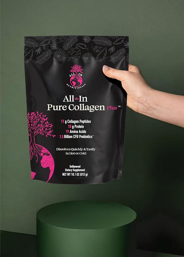 All In Nutritionals Pure Collagen + Probiotics- a one of a Kind Pure and Clean Collagen with Added Probiotics - 1 Scoop Serving- 45 Day Supply!